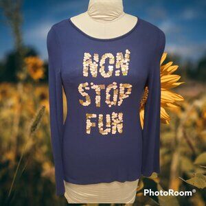 Arizona Jean Co 2XL Plus Long Sleeved Plush Knit Top "Non Stop Fun" NWT